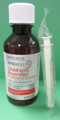 Bottle of Apohealth Children's Ibuprofen 6 months to 12 years