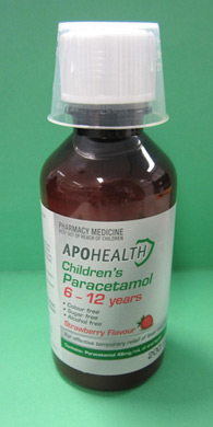 Bottle of Apohealth Children's Paracetamol for 6-12 years