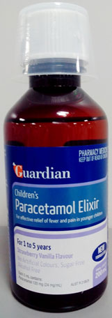 Guardian children s paracetamol elixir for 1 to 5 years 