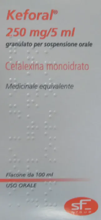 Picture of KEFORAL cefalexin 250mg/5ml granules for oral suspension (Italy)