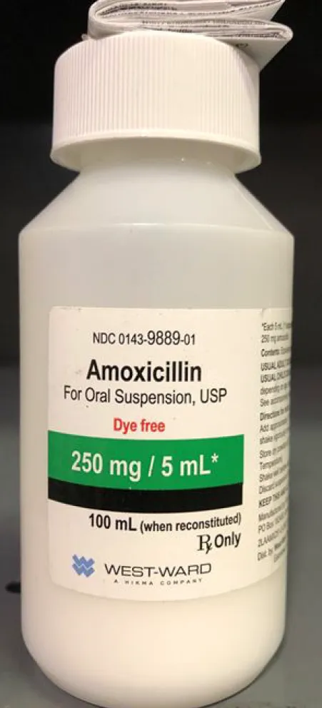 Picture of Amoxicillin powder for oral suspension, USP 250mg/5mL (West-Ward) 