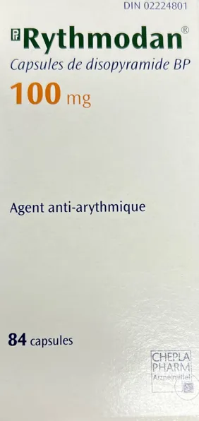 Picture of RYTHMODAN disopyramide 100mg Capsules BP (Canada) 