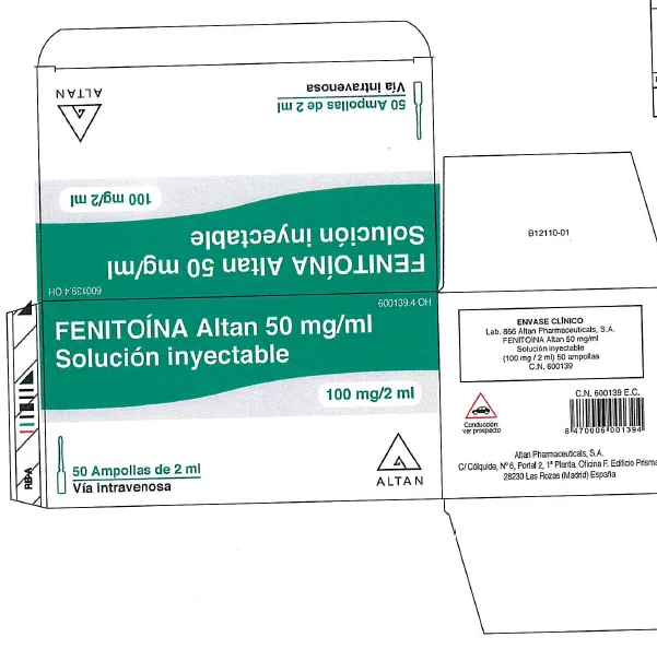 Picture of PHENITOIN 50mg/ml injection - carton