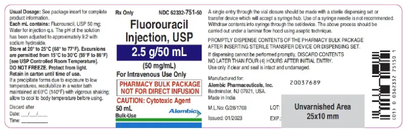 Picture of Fluorouracil injection USP 2.5g/50ml - Label