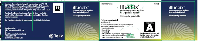Picture of ILLUCCIX Configuration A kit for the preparation of gallium Ga 68 gozetotide 25mcg injection vial (USA) - Carton