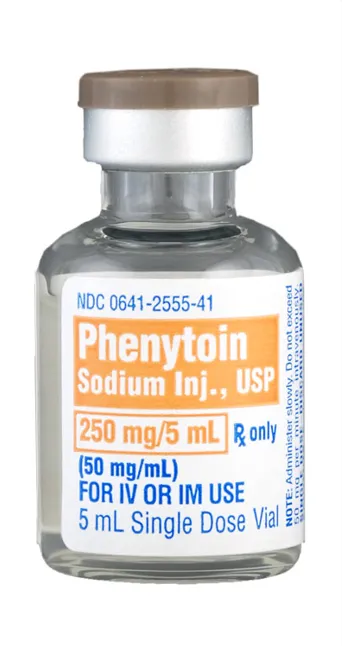 Picture of Phenytoin sodium injection 250mg/5mL single dose vial