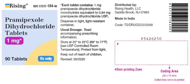Picture of ​​Pramipexole Dihydrochloride Tablets 1mg - label 