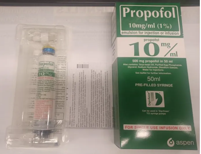 Picture of Propofol pre-filled syringe box 