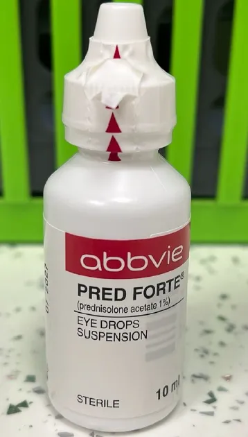 Picture of PRED FORTE prednisolone acetate 1% eye drops front bottle