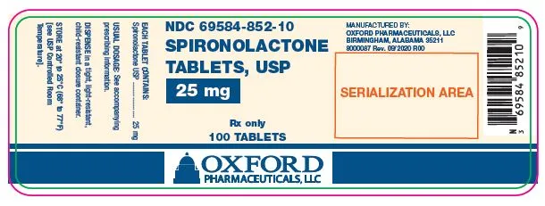Picture of Spironolactone tablets USP 25mg - label 