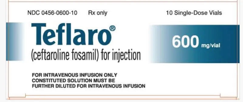 Picture of TEFLARO ceftaroline fosamil for injection 600mg vials - carton