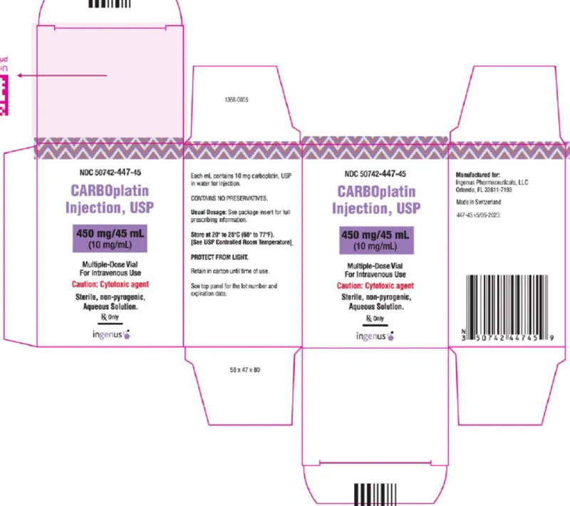 Picture of Carboplatin injection USP 450mg in 45mL - carton