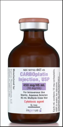 Picture of Carboplatin injection USP 450mg in 45mL - vial