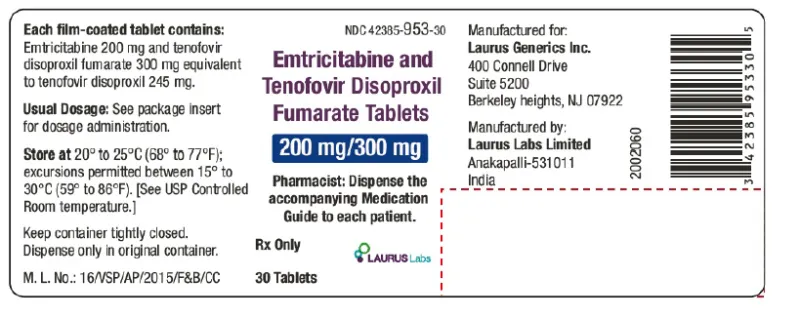 Picture of Emtricitabine and Tenofovir Disoproxil Fumarate 200mg/300mg Tablets - bottle