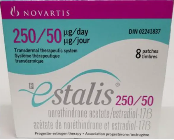 Picture of Estalis 250-50 transdermal therapeutic system Canada - label