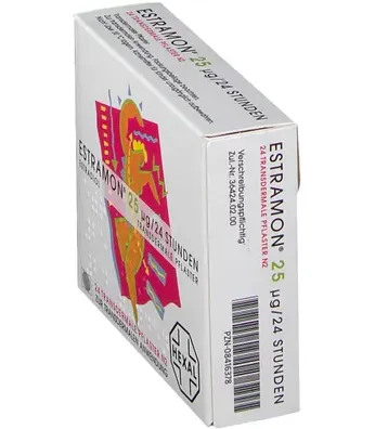 Picture of ESTRAMON estradiol 25microgram 24hour transdermal patch