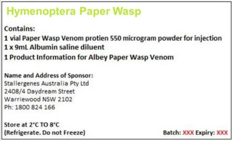 Picture of HYMENOPTERA Wasp Venom Protein 550 mcg powder for injection - oversticker