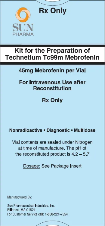 Picture of Mebrofenin kit for the preparation of Technetium Tc 99m mebrofenin for injection (USA) - carton label