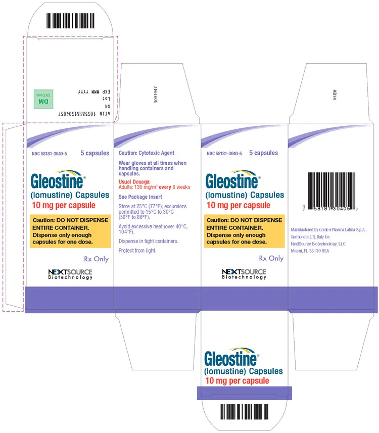Picture of Gleostine lomustine 10mg capsule carton