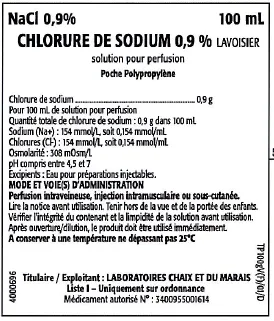 Picture of Sodium-chloride 0.9% solution for infusion 100mL - label