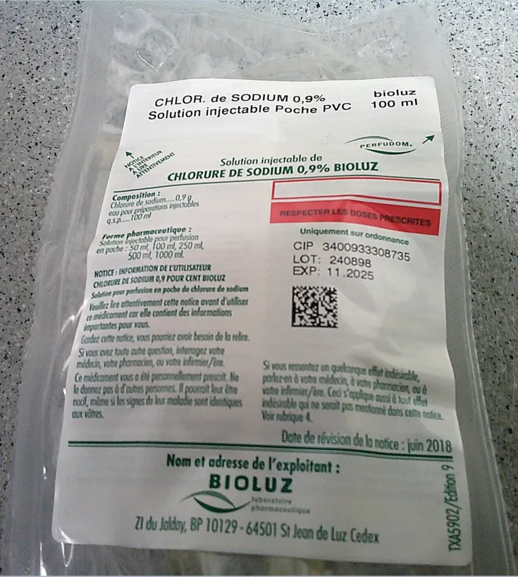 Picture of Sodium Chloride Bioluz Solution for Infusion Bag 100 mL - bag
