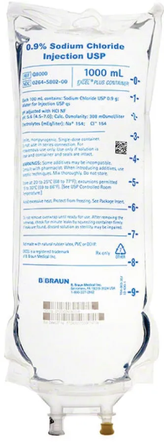 Picture of 0.9% Sodium Chloride Injection, USP in EXCEL PLUS 1000 mL - bag