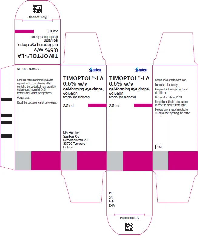 Picture of TIMOPTOL-LA timolol 0.5% w/v gel-forming eye drops solution - carton