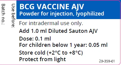 Picture of BCG Vaccine AJV – mycobacterium bovis BCG (Bacillus Calmette-Guerin), Danish strain 1331 (AJ Vaccines) with Diluted Sauton AJV (New Zealand) - Vial