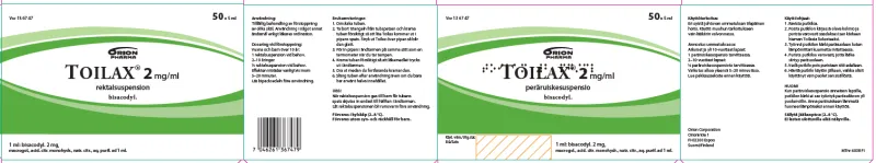 Picture of TOILAX bisacodyl 2mg/mL rectal enema - carton