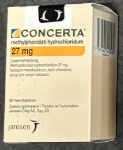 Picture of CONCERTA methylphenidate hydrochloride 27mg extended-release tablets - carton