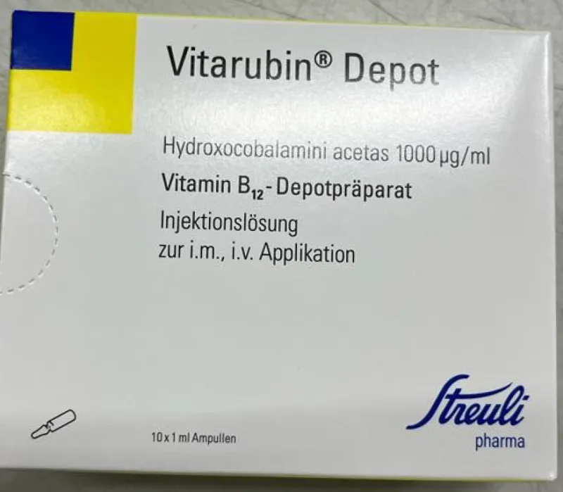 Picture of VITARUBIN Depot hydroxocobalamin acetate 1mg/mL (Streuli Pharma, Switzerland),tmp/Vitarubin-Depot-Switzerland-ProPharma2