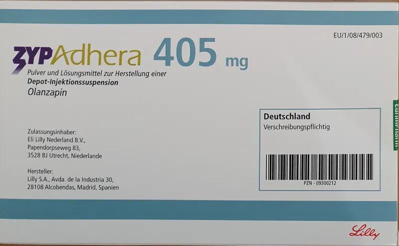 Picture of ZYPADHERA olanzapine 405mg powder and solvent for prolonged release suspension for injection