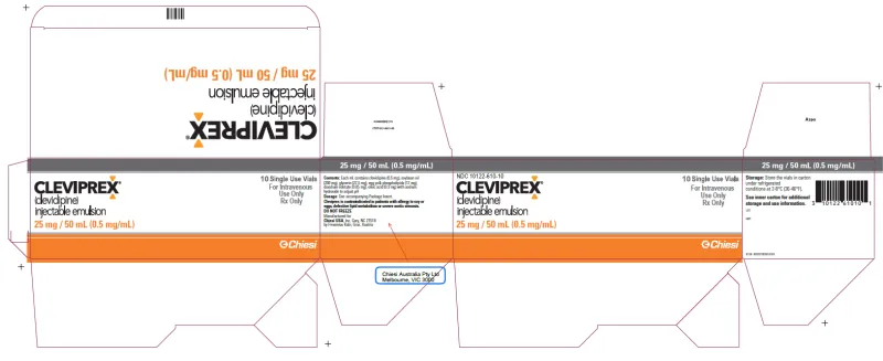 Picture of CLEVIPREX clevidipine 0.5mg/mL vial - carton