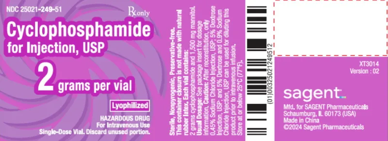 Picture of Cyclophosphamide for injection, USP 2 grams per vial - label