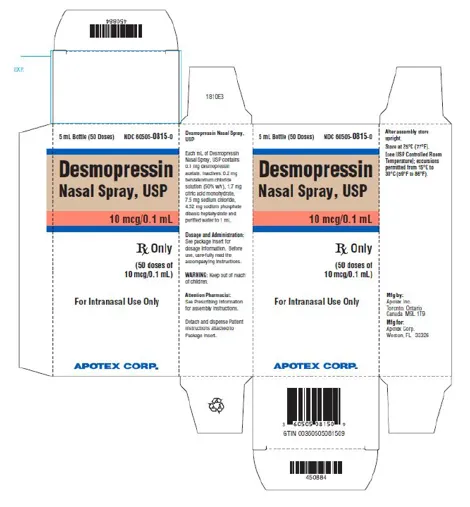 Picture of Desmopressin Nasal Spray Solution USP 10mcg/0.1mL - carton