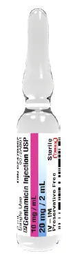 Picture of Gentamicin Injection USP 10mg/mL (20mg/2mL) (Teligent-OU) - vial