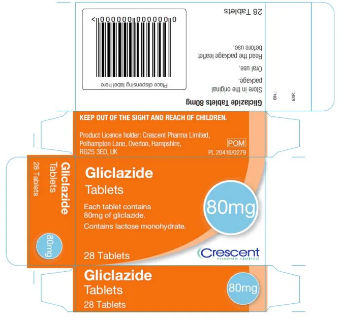 Picture of Gliclazide 80mg tablets - carton