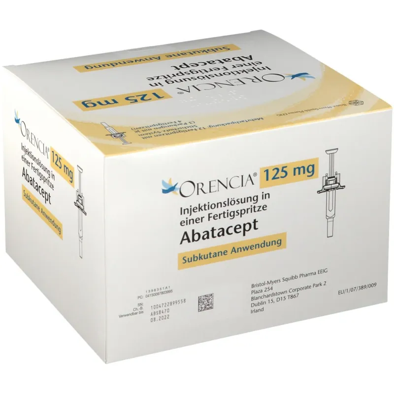 Picture of ORENCIA 125 mg solution for injection in pre-filled syringe (Germany) - 12 syringe carton