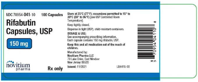 Picture of Rifabutin Capsules USP 150mg - label