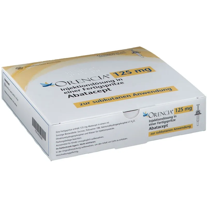 Picture of ORENCIA 125 mg solution for injection in pre-filled syringe (Germany) - 4 syringe carton
