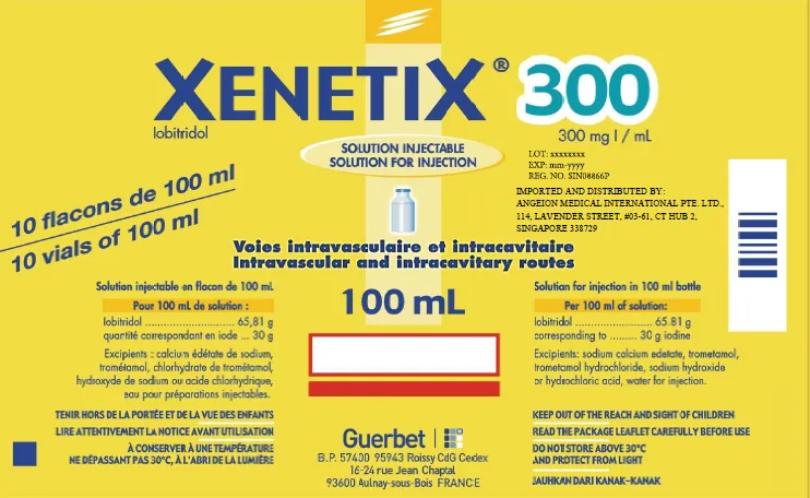 Picture of XENETIX 300 iobitridol 65.81g (658.1mg/mL) corresponding to iodine 300mg/mL solution for injection (Singapore) - 100 mL Carton