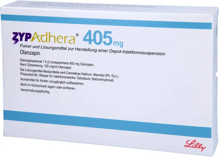 Picture of ZYPADHERA olanzapine 405mg powder and solvent for prolonged release suspension for injection - carton