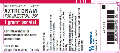 Picture of Aztreonam for injection USP 1g per vial - vial