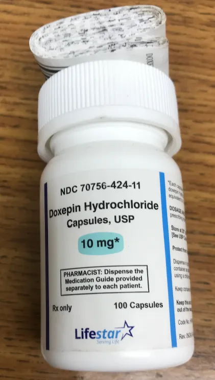 Picture of Doxepin USA bottle label