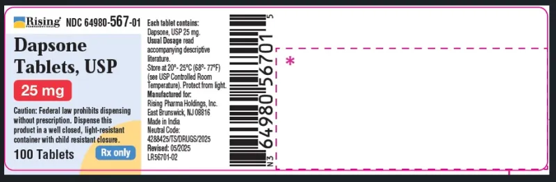 Picture of Dapsone USA bottle label