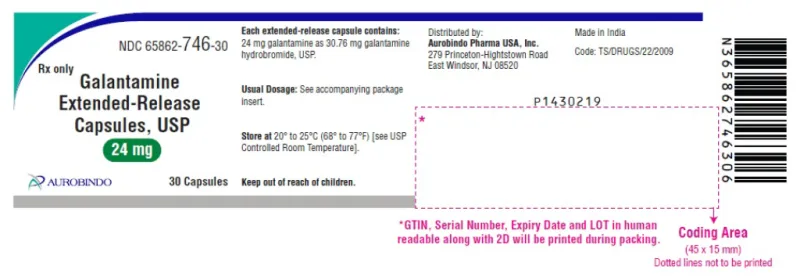 Picture of Galantamine extended release capsules USP 24mg - bottle label