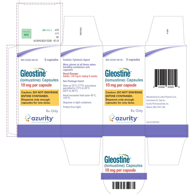 Picture of Gleostine lomustine 10mg capsule carton