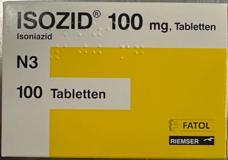 Picture of ISOZID isoniazid 100mg tablets - carton