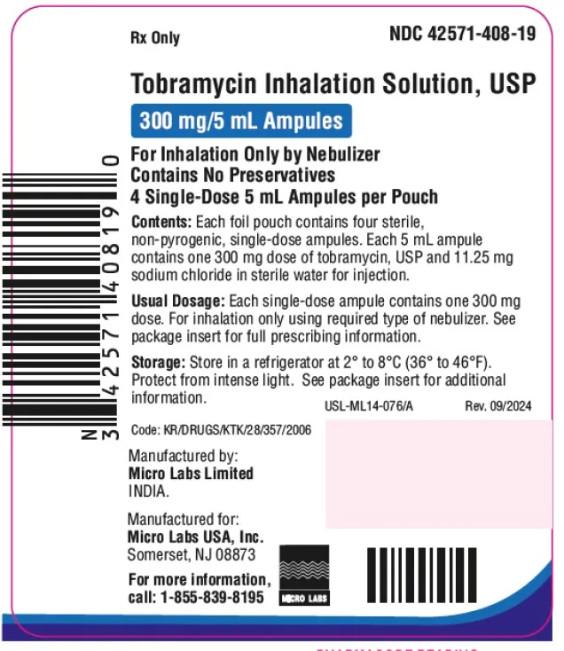 Picture of Tobramycin Inhalation Solution USP 300mg in 5mL Single-Dose Ampoules - pouch