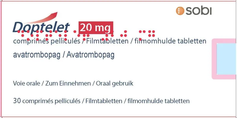 Picture of DOPTELET avatrombopag 20mg film-coated tablets - carton
